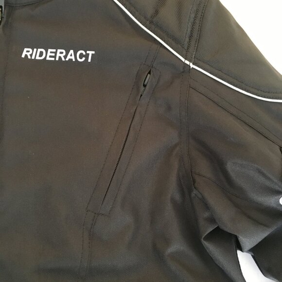 RIDERACT® Black Leather Motorcycle Jacket Men Biker Riding Jacket CE Armor New - Picture 4 of 8